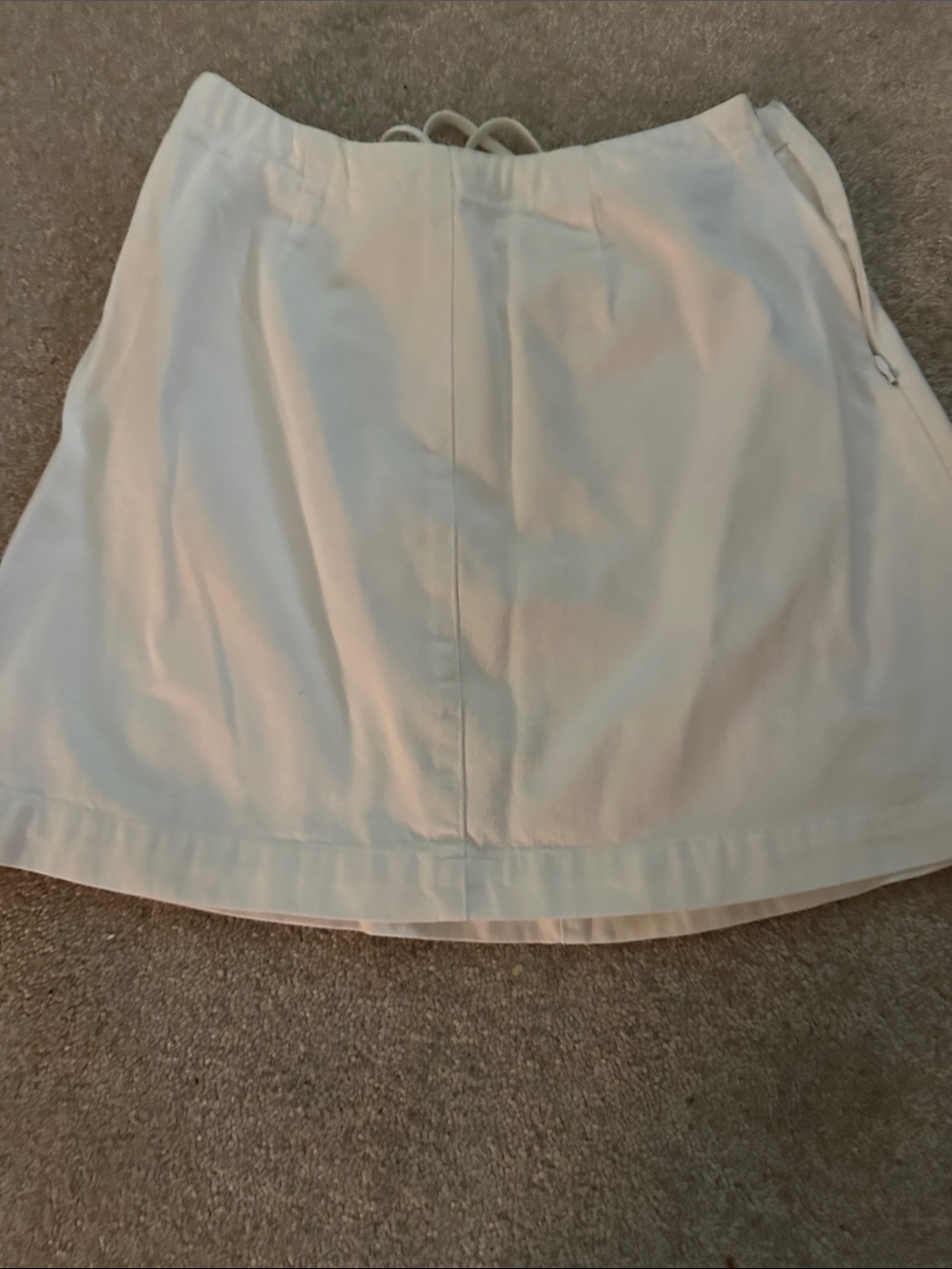 GAP White Mini Skirt with Drawstring Waist